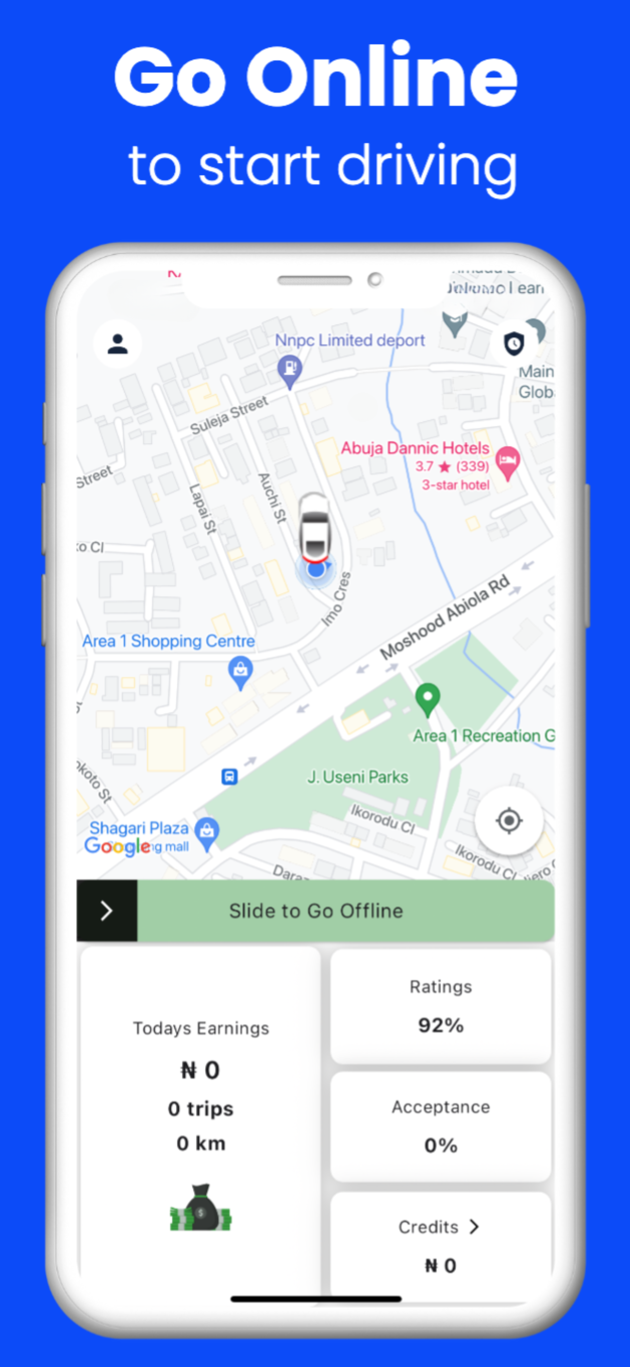 Driver App Mockup